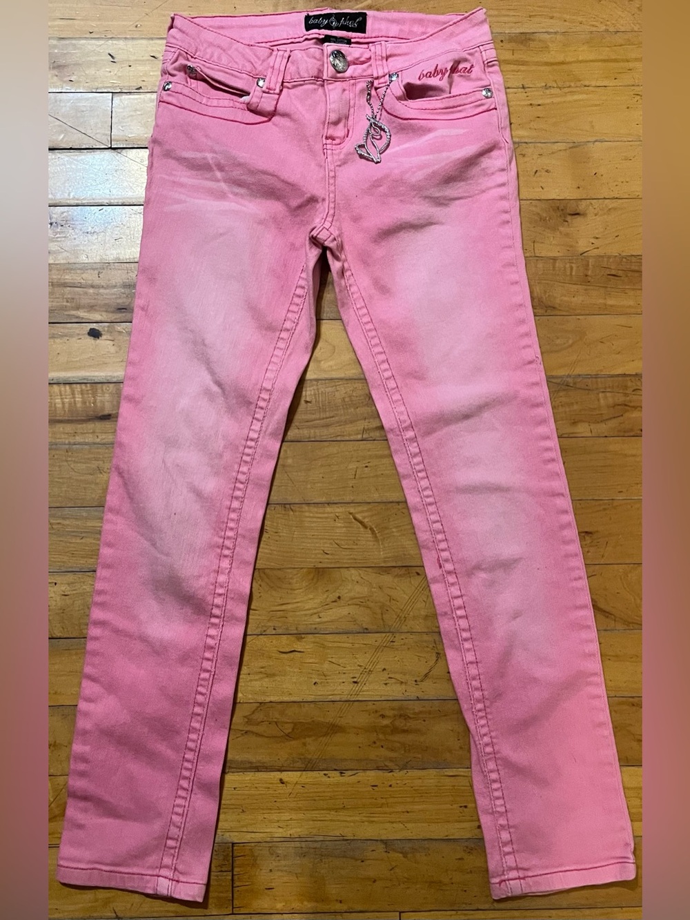 BabyPhat Girlz Authentic Jeans (8)  Rhinestone Cat Logo & Hangtag Y2K 90’s